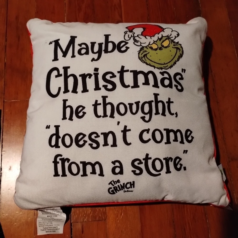 Grinch Christmas Throw Pillow